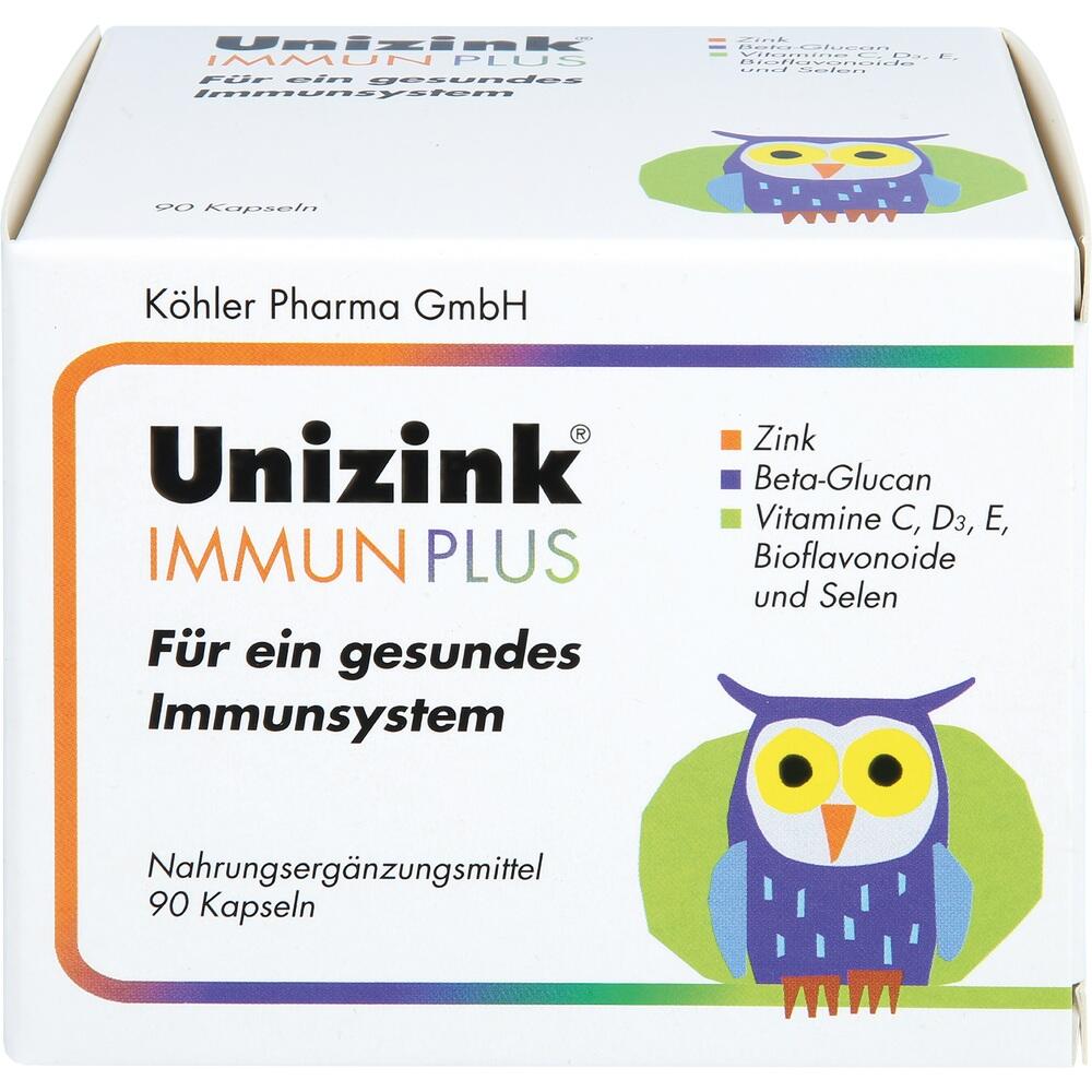 Eine Verpackung für Nahrungsergänzungsmittel mit einer bunten Eule und Text über Gesundheit.