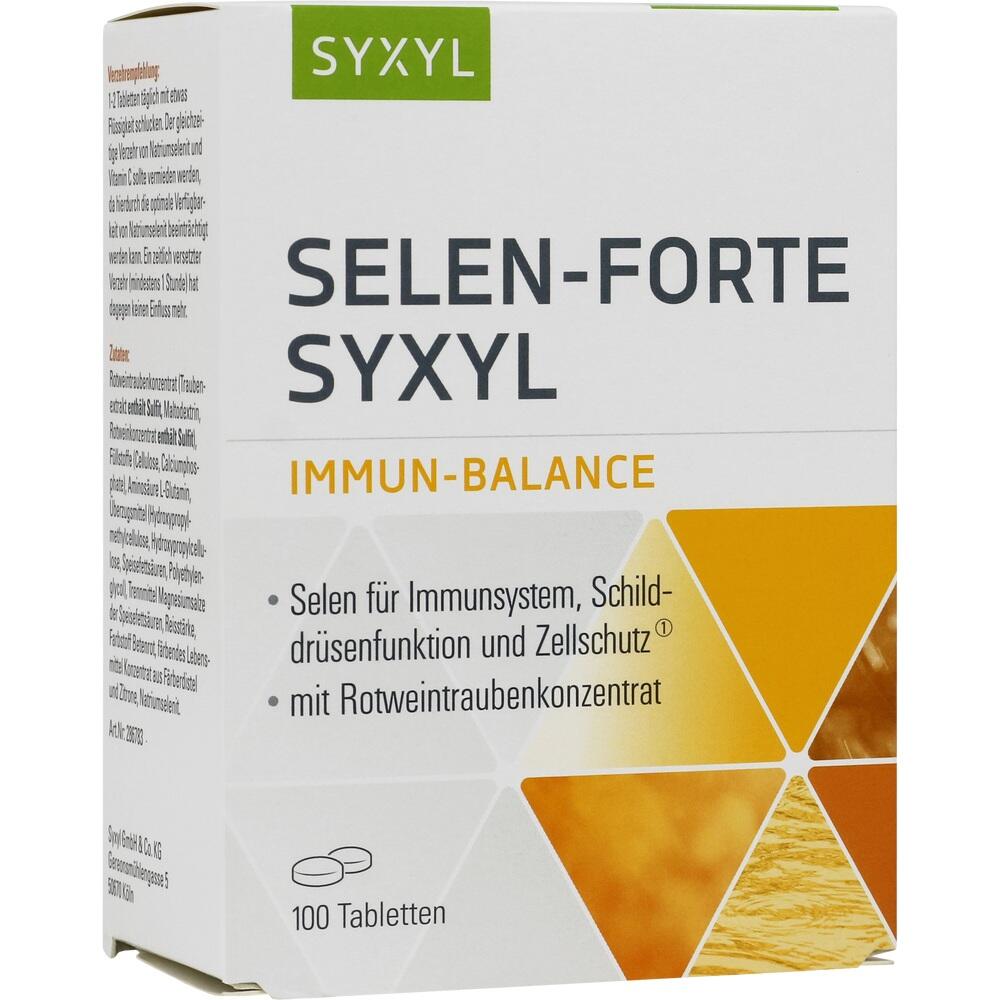 Wei&szlig;e Schachtel mit 100 Tabletten zur Unterst&uuml;tzung von Immunsystem und Zellschutz.