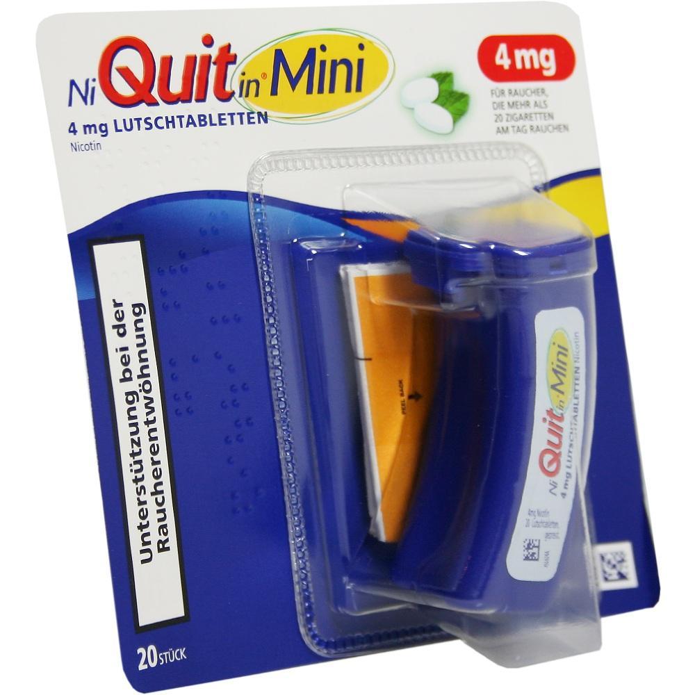 Verpackung von Nikotin-Lutschtabletten zur Unterst&uuml;tzung beim Rauchen aufh&ouml;ren.