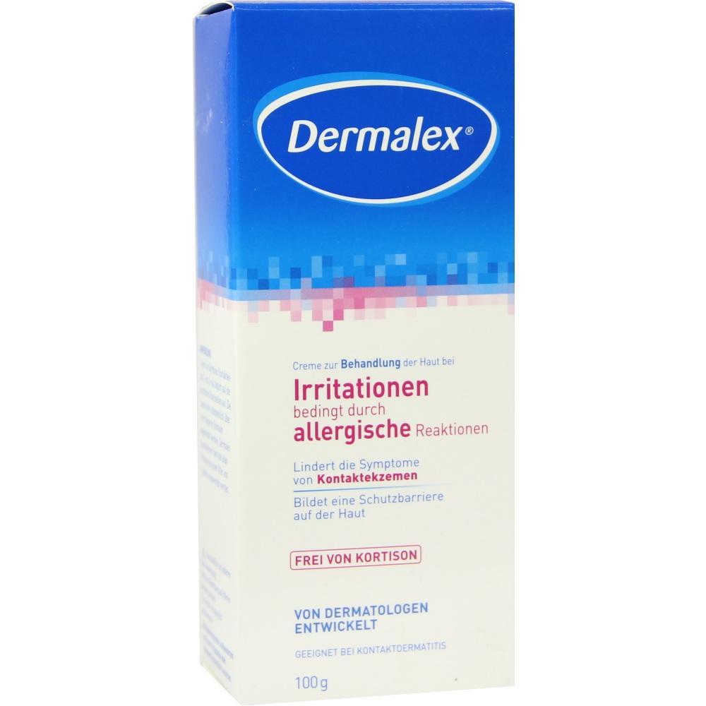 Eine blaue und wei&szlig;e Verpackung von einer Creme gegen Hautirritationen durch Allergien.