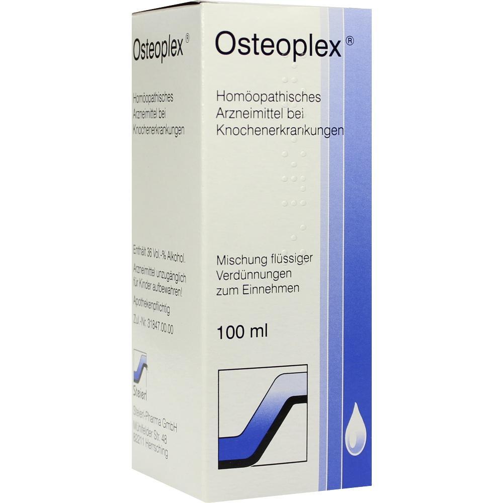 Eine Packung mit einem hom&ouml;opathischen Arzneimittel namens Osteoplex.