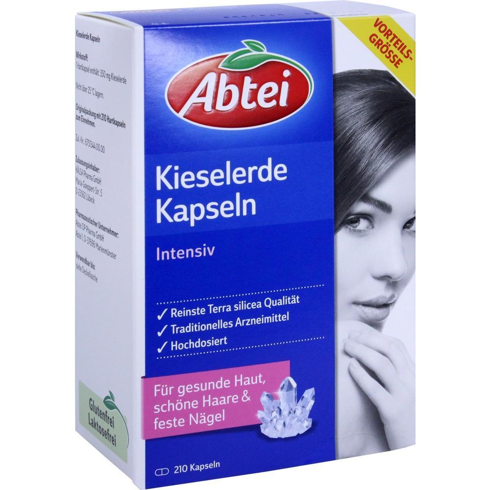 Packung von Abtei Kieselerde Kapseln f&uuml;r Haut, Haare und N&auml;gel.