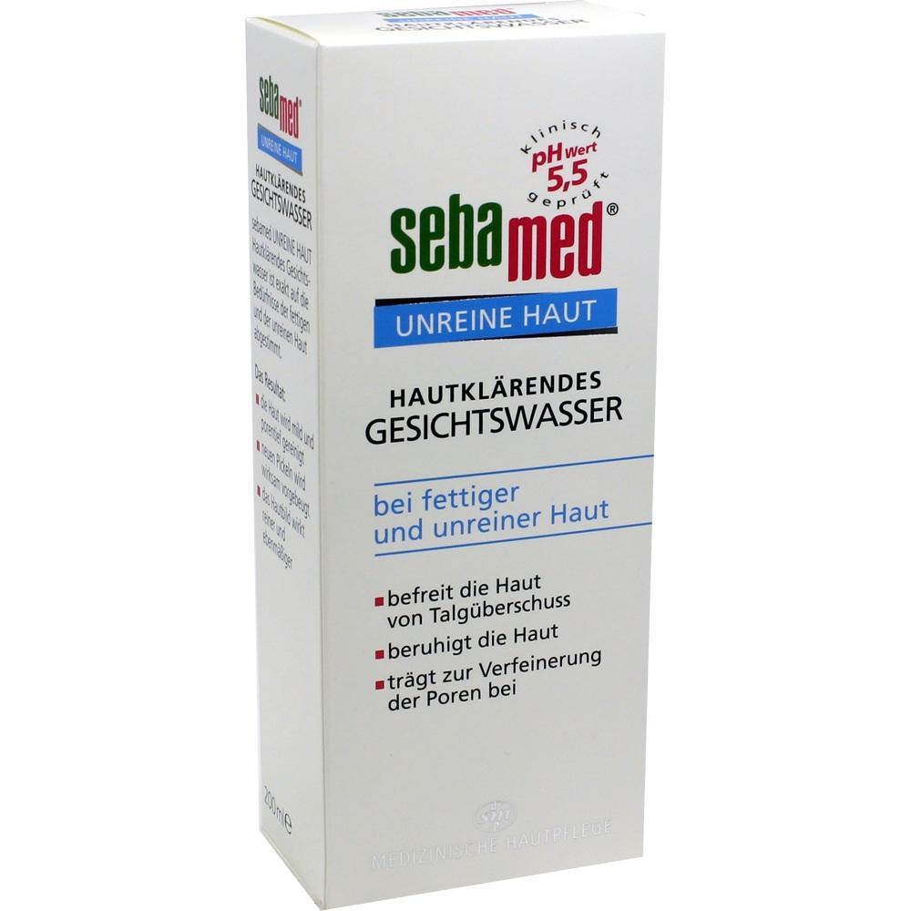 Eine wei&szlig;e Verpackung eines Gesichtsreinigers f&uuml;r unreine Haut.