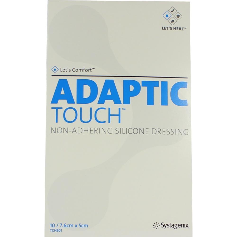 Verpackung eines silikonbasierten Wundverbands mit der Aufschrift "ADAPTIC TOUCH".