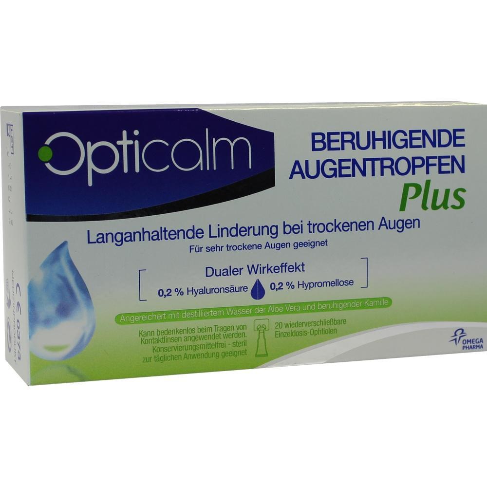Verpackung von beruhigenden Augentropfen f&uuml;r trockene Augen.