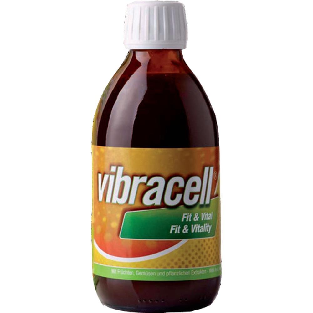 Flasche mit wei&szlig;em Deckel und Etikett mit der Aufschrift "vibracell".
