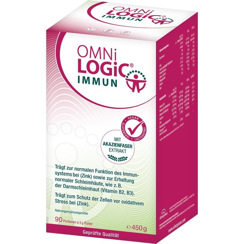 Eine Packung Nahrungserg&auml;nzungsmittel namens Omni Logic Immun.