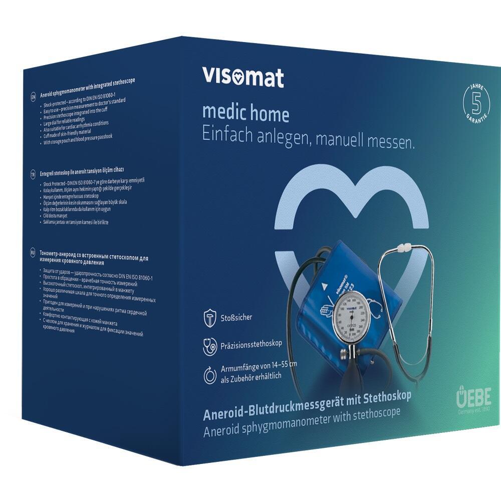 Die Verpackung zeigt ein Blutdruckmessger&auml;t mit Stethoskop vor einem Herz-Symbol.