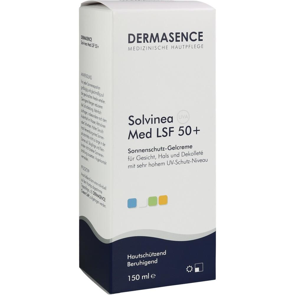 Wei&szlig;e Verpackung einer Sonnencreme mit Lichtschutzfaktor 50+.