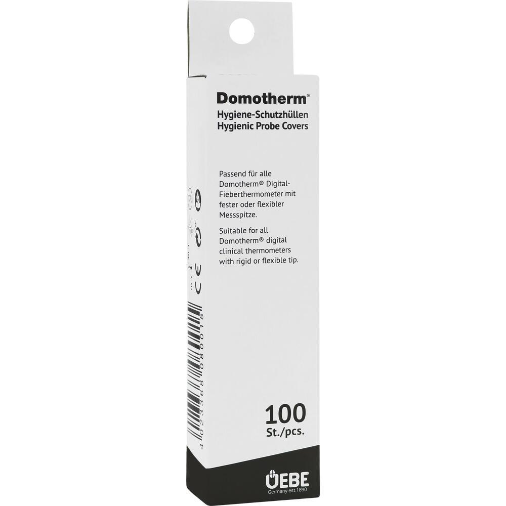 Wei&szlig;e Verpackung mit 100 Hygiene-Schutzh&uuml;llen f&uuml;r Fieberthermometer.