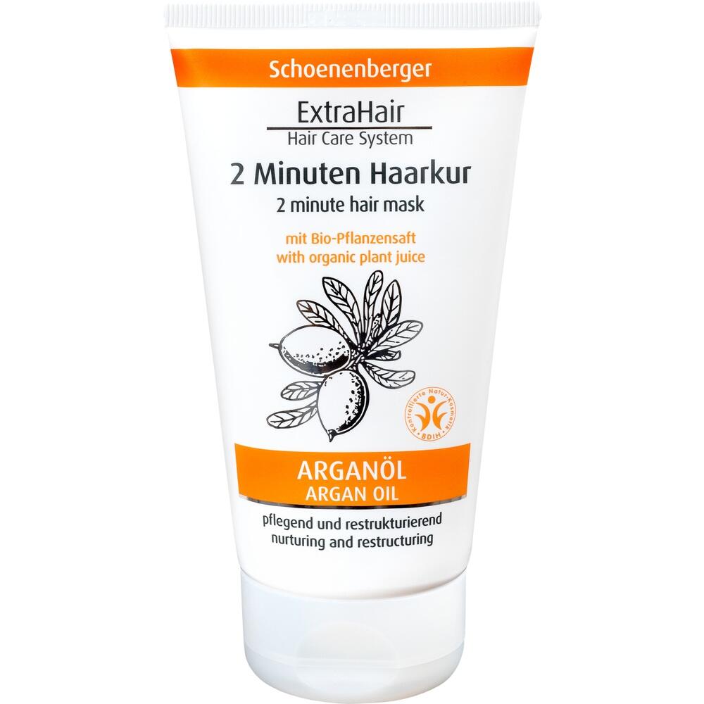 Eine Tube mit einer 2-Minuten-Haarkur aus Argan&ouml;l.