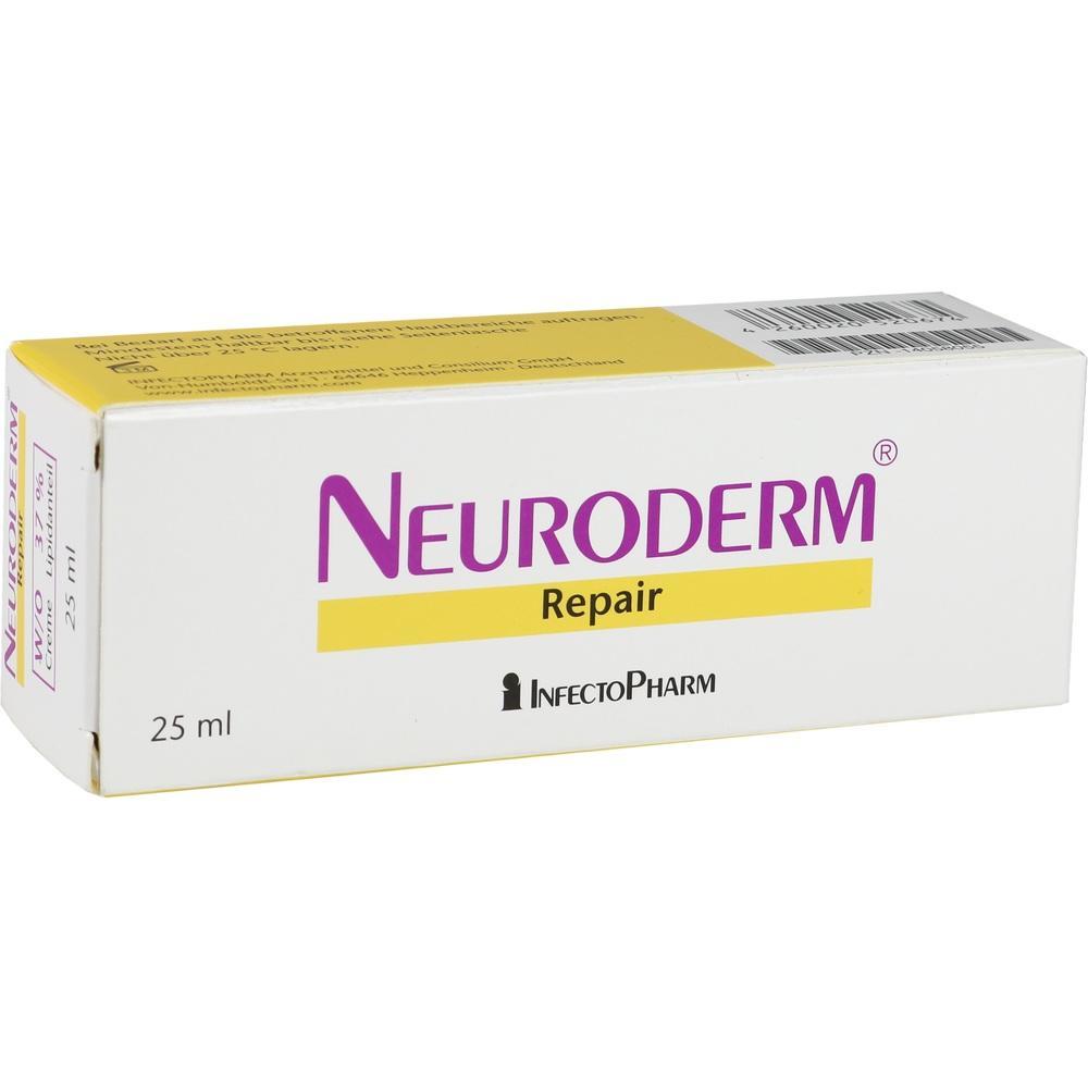 Wei&szlig;e Schachtel mit der Aufschrift "Neuroderm Repair", 25 ml.