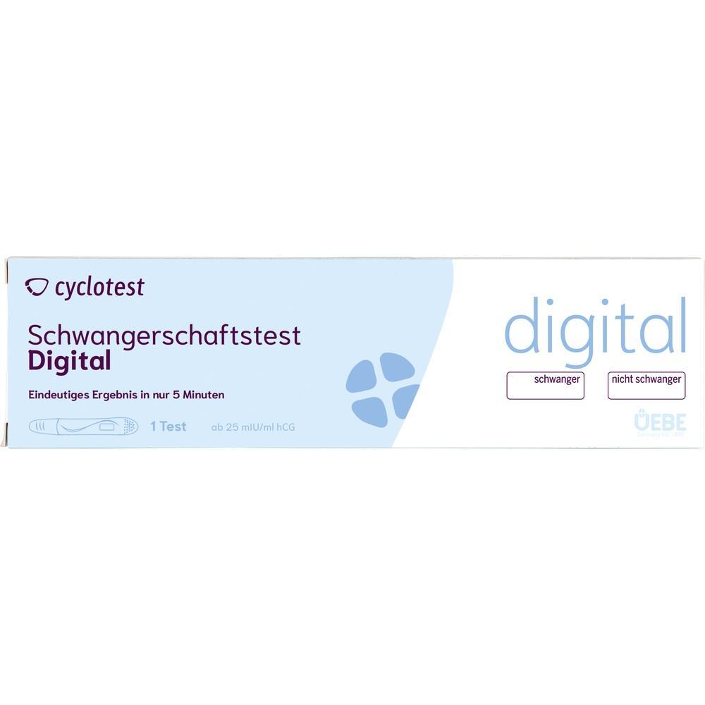 Digitale Packung eines Schwangerschaftstests mit schnellem Ergebnis.