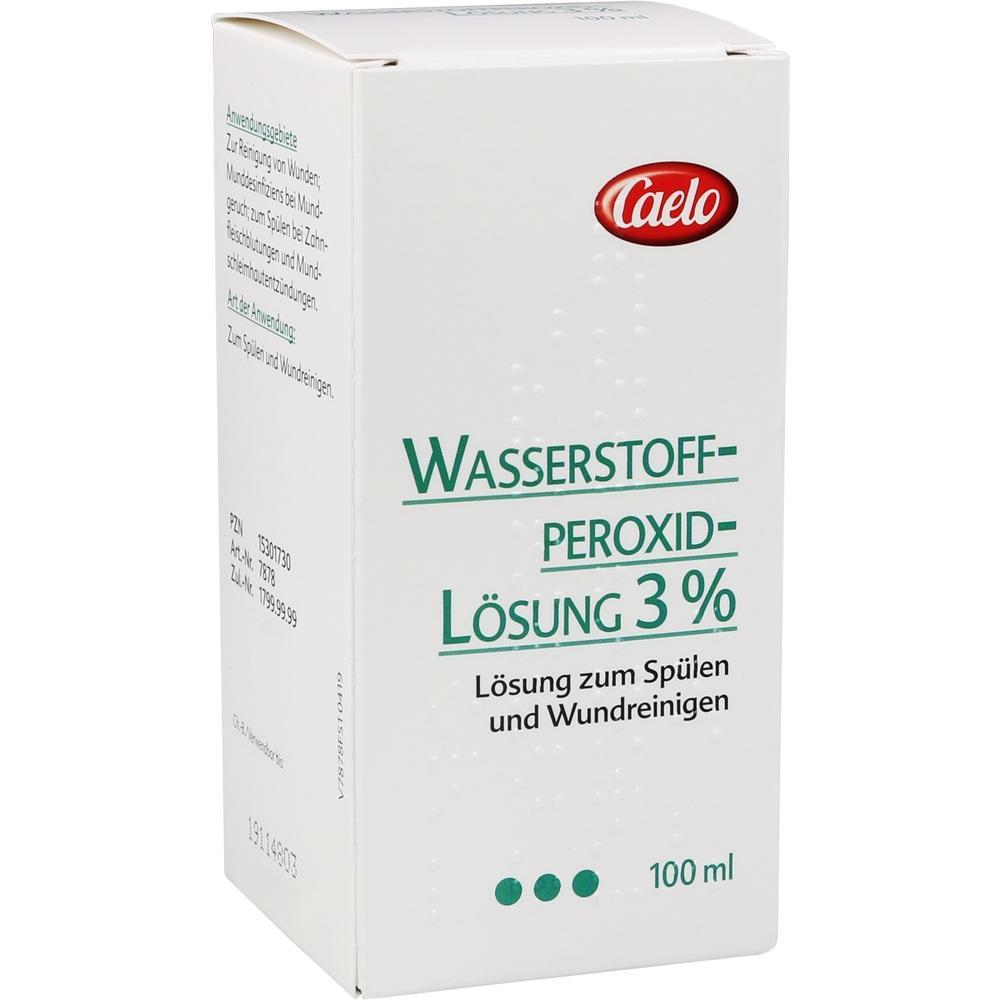 Auf dem Bild ist eine 100 ml Flasche Wasserstoffperoxid-L&ouml;sung 3% zu sehen.