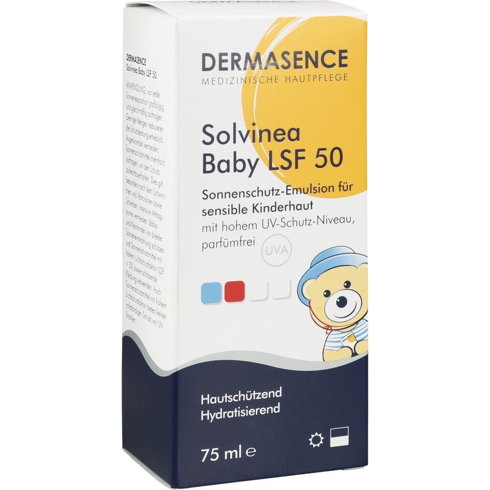 Verpackung einer Sonnencreme f&uuml;r Babys mit einem B&auml;rchen darauf.
