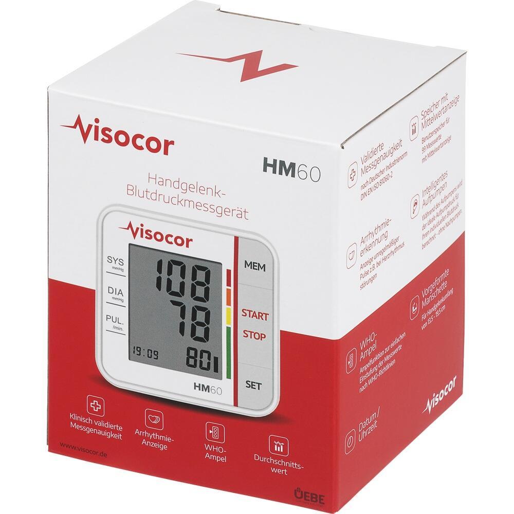 Eine Verpackung f&uuml;r ein Handgelenk-Blutdruckmessger&auml;t der Marke Visocor.
