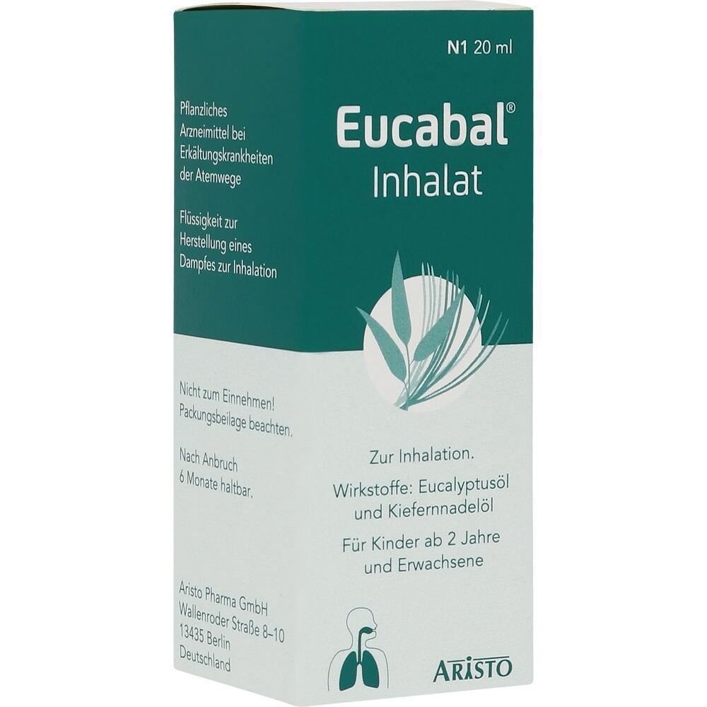 Die Packung zeigt ein pflanzliches Inhalat bei Erk&auml;ltungen, mit Eukalyptus- und Kiefernnadel&ouml;l.