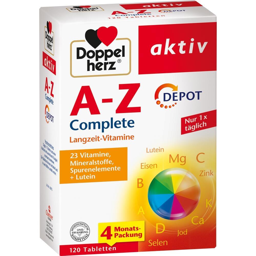 Eine Packung mit Vitamintabletten von "Doppelherz" f&uuml;r den t&auml;glichen Gebrauch.