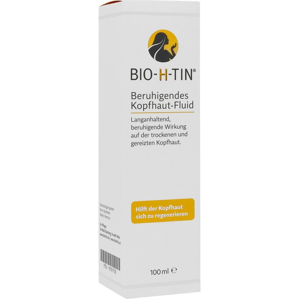 Wei&szlig;e Verpackung von Beruhigendes Kopfhaut-Fluid zur Regeneration trockener Kopfhaut.