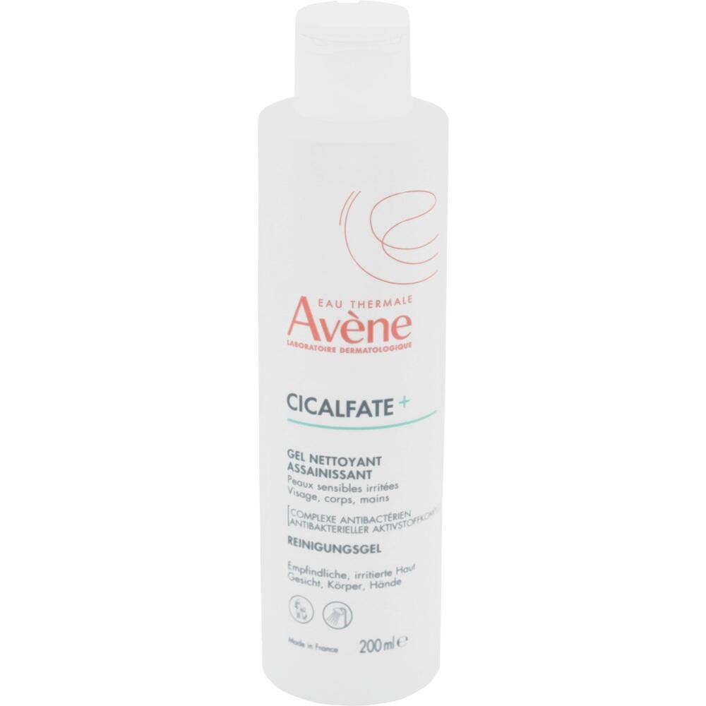 Wei&szlig;e Flasche mit Av&egrave;ne Cicalfate+ Reinigungsgel f&uuml;r empfindliche Haut, 200 ml.