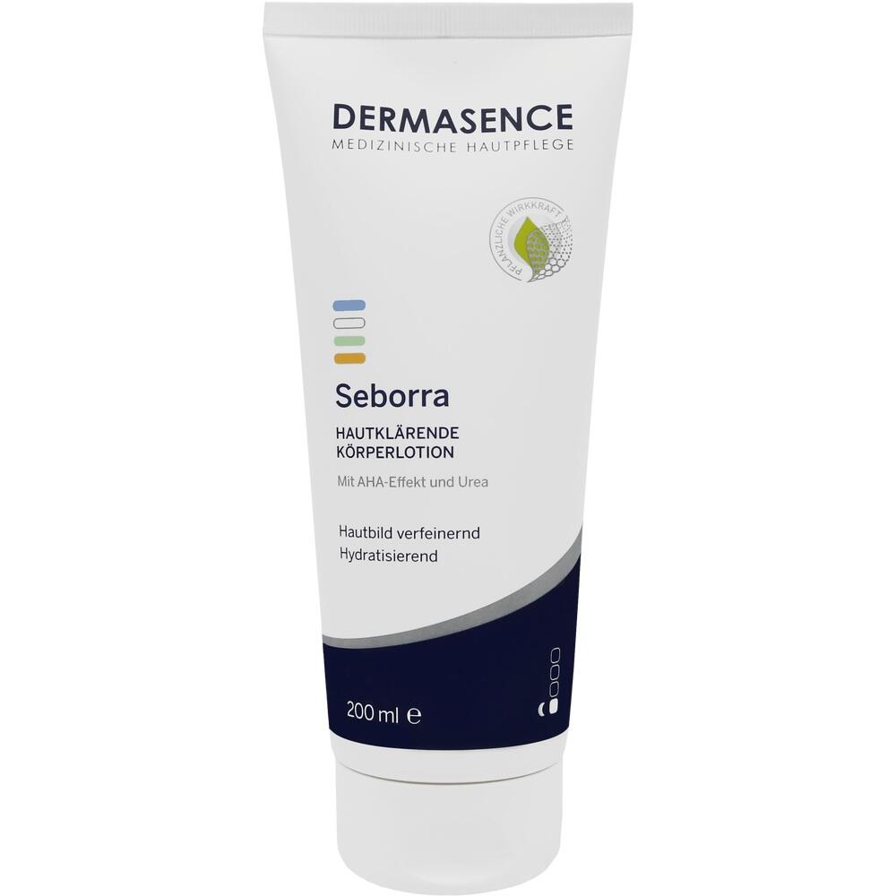 Eine Tube K&ouml;rperlotion mit der Aufschrift "Seborra" von Dermasence.