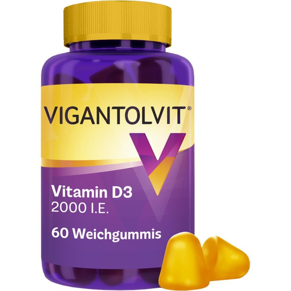 Lila Dose mit Vitamin D3 Weichgummis, 60 St&uuml;ck.