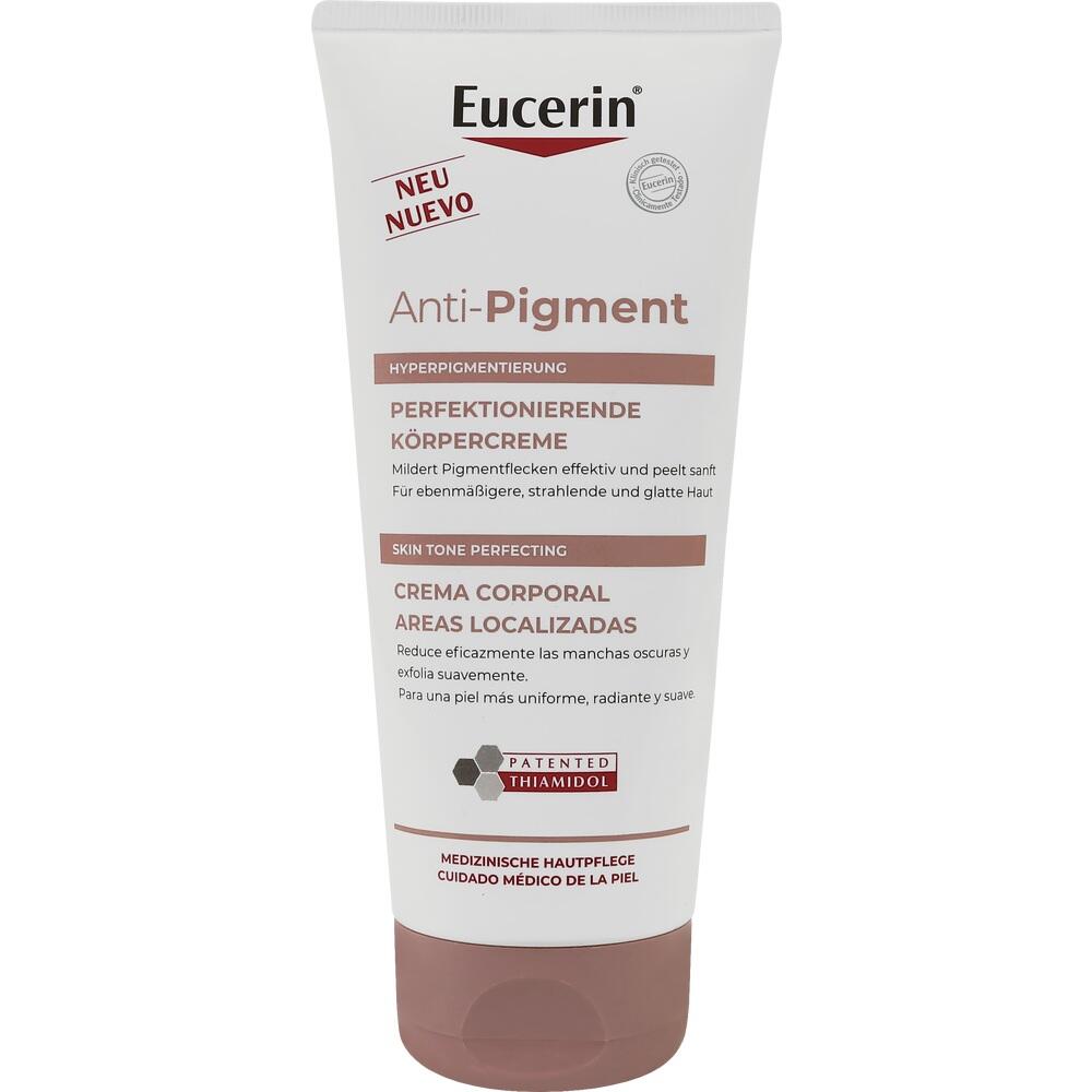 Eine Tube Eucerin Anti-Pigment K&ouml;rpercreme gegen Pigmentflecken.