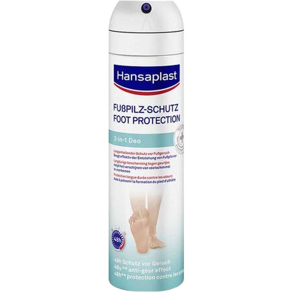 Eine Spraydose für Fußpilzschutz und Geruchsschutz von Hansaplast.